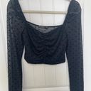 Blue Blush Boutique Mesh Polka Dot Top  Photo 3