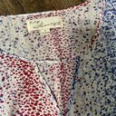 Vintage Havana Red White Blue Dotted Long Sleeved Blouse Cinched Tassel Hemline Photo 2