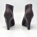 Shoedazzle  Brown Ashley Pointed Toe Wedge Ankle Booties Photo 4