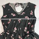 Torrid  Black Pink Floral‎ Open Tie Back V Neck Shorts Tie Belt Romper 1X Photo 7