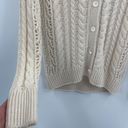 Equipment Femme White Open Knit Cashmere Alpaca Wool Cable Knit Cardigan small Photo 3