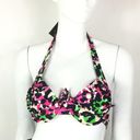 Envy Rockabilly Pinup girl halter neon pink leopard side tie bikini rare Photo 1