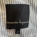 Nanette Lepore  Navy White Striped Denim Jeans Crop Jacket Contemporary Chic S Photo 6