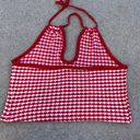 ZARA Crotchet Red Halter Tank Top Photo 2