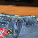 Alice + Olivia  AO LA Amazing Embroidered Floral Jeans 29 high rise cropped Photo 5