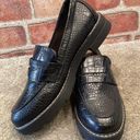 JustFab  Danica Womens black croc embossed penny loafers size 7.5 Photo 2