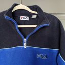 FILA blue black quarter zip pullover fleece sweater size M Photo 2