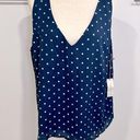 Nine Britton  XL Navy White Polka Dot Double VNeck Top Maternity Business Casual Photo 0