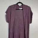 Coldwater Creek  Linen Rayon Open Short Sleeve Knit Cardigan Purple S Photo 4