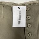 Oak + Fort NWT  khaki green high waist button front shorts size 26 Photo 4