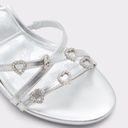 ALDO NEW  X Barbie Mattel Rhinestone Heart Mule Sandal Heels Silver Y2K Retro 8 Photo 2