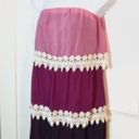 Amethyst Miin  Ombré Tiered Crochet Lace Chiffon Strapless Dress S Photo 3