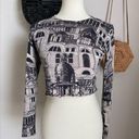 Liz Claiborne Vintage 90s  Collection City Landmarks Long Sleeve Top, Size Small Photo 0