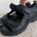 Ecco Black  sandals size 8 Offroad Black Leather Sport Photo 0