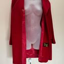 Hilary Radley Vintage Wool Cashmere Made in Italy Blend Red PeaCoat Coat size 2 Petite HEMMED Photo 4