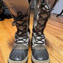 Sorel CATE THE GREAT SKI Waterproof Fur SNOW Leather lace ties winter Boots warm cozy insulation RARE tusk Photo 1