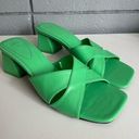 ZARA NWOT Women’s  Mid Height Block Heel Sandal size 38 (7-7.5) in Green Photo 0