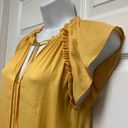 The Loft  Yellow Tied V-Neck with Ruffled Detail Top  Photo 4