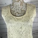 Leslie Fay Vintage 80's  sleeveless lace cream dress with ruffles size 10 Photo 9