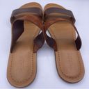 Garnet Hill suede leather double strap brown slide sandals women Size 9 1/2 Photo 3