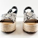 American Eagle  Platform Espadrille Snake Print Sandals Black Cream 9 Photo 2