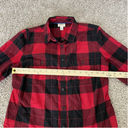 st. john's bay  Womens Medium Red Buffalo Checker Plaid Cotton Button Down Flannel Photo 3