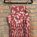 Nine West  Women's Printed Square Neck Pleated Summer Tank Cami Blouse Pink Large Photo 2