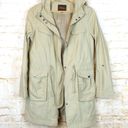 Cole Haan  Packable Rain Jacket Womens M Stone Hooded Cargo Pockets Cinch Waist Photo 10