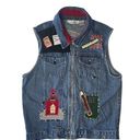 Dress Barn  Vintage Denim Jean Teacher School Zip Up Vest Large Photo 1