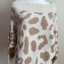 Aakaa Women's Boatneck Pullover Sweater Animal Print Dolman Sleeve Slouchy sz Small Photo 0