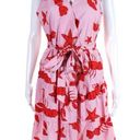 J.Crew  women's size 8 medium pink lobster dress tiered belt red nautical vaca re Photo 0