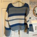 Sincerely Jules blue striped v neck sweater Photo 2