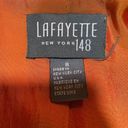 Lafayette 148  Blazer Buttons Down Cotton Silk Pockets Iridescent Orange Womens 8 Photo 9