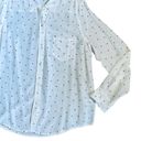 Rails  Women’s Sz M White Silk Navy Heart Print Kate Button Down Tailored Blouse Photo 4