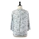 Elle Blouse Top Ruffle Bell Sleeve Pullover White Black Leopard Women’s Size XL Photo 3