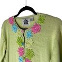 Daisy Storybook Knits Vintage Passionate  Floral Cardigan Sweater Small Photo 2