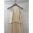 Donna Morgan NEW BHLDN  Alana Chiffon Halter Wedding Guest Gown Champagne Tan  8 Photo 4