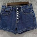 PacSun  womens shorts 24 blue medium wash mom short button fly high rise boho Photo 0