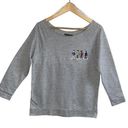 Stranger Things  Off The Shoulder Gray Sweatshirt Top Medium Photo 0