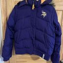 Reebok Minnesota Vikings  Puffer Jacket NFL Team Apparel Faux Fur Hood Size Large Photo 0