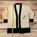 Debut NWT! Women’s Dreamers By  Cardigan Sweater Size Small Cream With Black Trim Photo 4