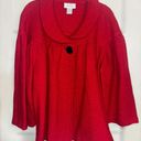 Dress Barn  Women’s XL Red Boiled Wool Short Swing Jacket • Single Button Closure Photo 10