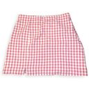 American Eagle AEO  Outfitters Notched Mini Pink White Mini Skirt M Photo 0