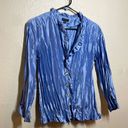 Buttons Periwinkle Blouse Glass look faceted , crinkle, taffeta look Small Photo 1