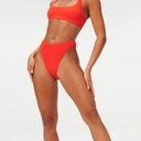 Good American  Women’s Textured Always Fits Scoop Bikini Top Hot Coral Photo 0