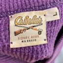 Cabela's Vintage  Sweater Size Large Purple Button Neckline Long Sleeved Pullover Photo 2