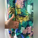 ZARA  Tropical Monstera Palm Leaves Elastic Trim Satin Bomber Jacket Pockets M Photo 4