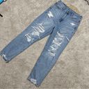 American Eagle  Curvy Mom Jeans High Rise Stretch Distressed Size 8 Long Photo 1