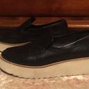 Vince Zeta Black Leather Slip-on Wedge Platform Loafers $295 EUC 6 Photo 1