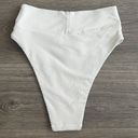 Aerie NWT  Crossover High Cut Cheeky Bikini Bottom Swiss Dot White Size Medium Photo 4